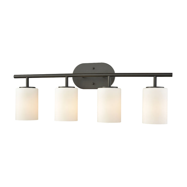 ELK Lighting 57143/4 - Pemlico 28" Wide 4-Light Vanity Light in Oil Rubbed Bronze with White Glass