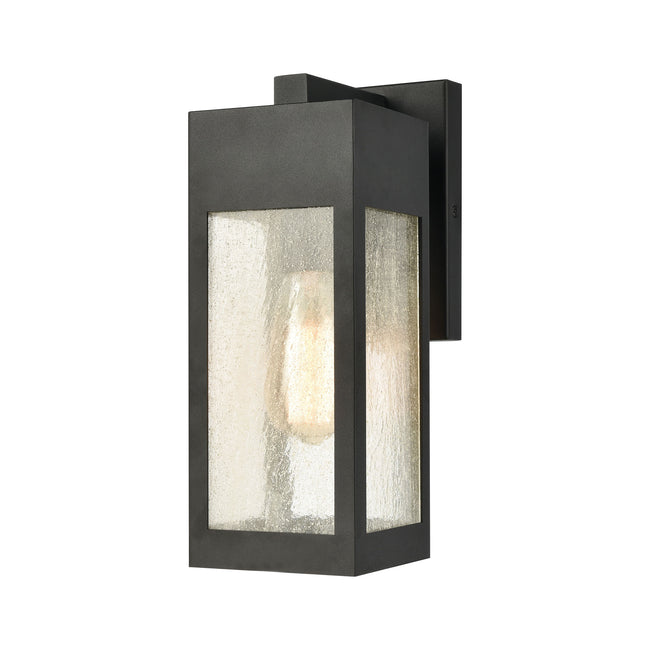 ELK Lighting 57300/1 - Angus 5" Wide 1-Light Outdoor Sconce in Charcoal with Seedy Glass Enclosure