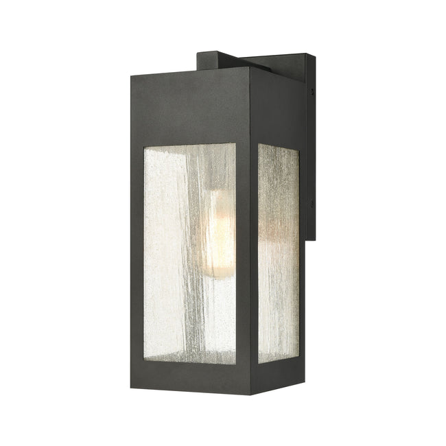 ELK Lighting 57301/1 - Angus 7" Wide 1-Light Outdoor Sconce in Charcoal with Seedy Glass Enclosure