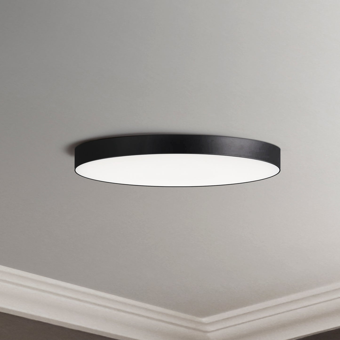 57884WTBK - Trim - 0-10 V 9" Semi Flush Mount Ceiling Light - Black