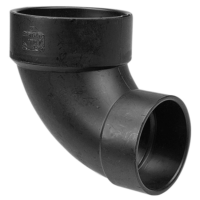 I055800 - 4" x 3" Hub ABS DWV 90 Degree Closet Elbow with Cap 5807CL
