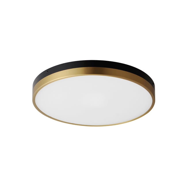59704WTBKAB - Dapper 16" Semi Flush Mount Ceiling Light - Black / Antique Brass
