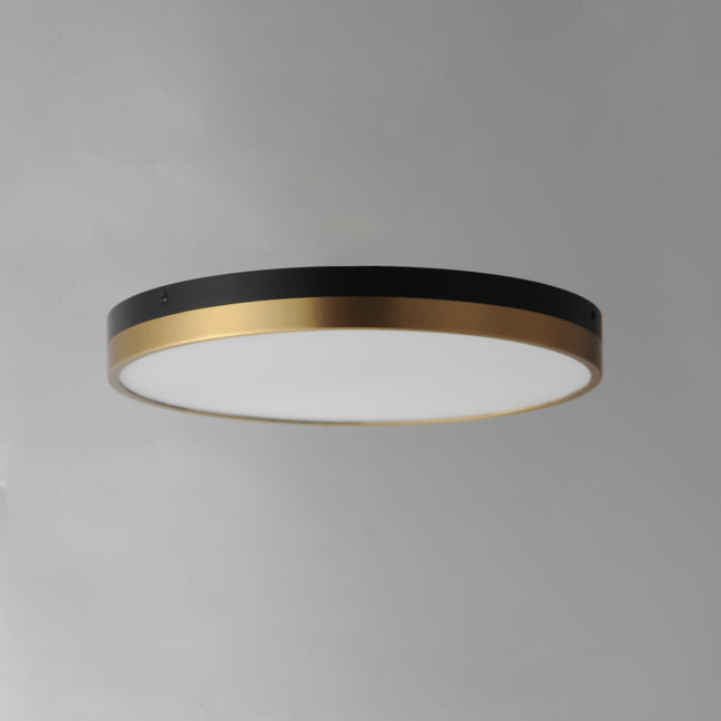 59704WTBKAB - Dapper 16" Semi Flush Mount Ceiling Light - Black / Antique Brass