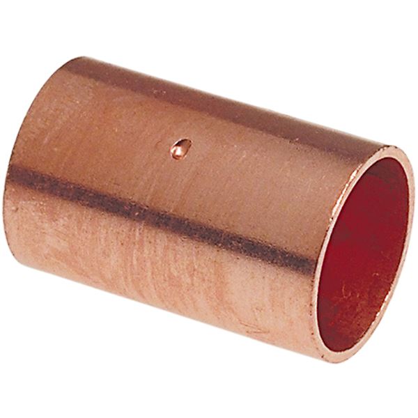 1/8 Coupling with Dimpled Tube Stop C x C - Wrot Copper, 600-DS