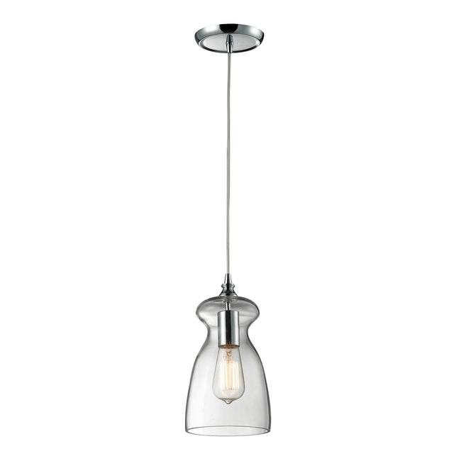 ELK Lighting 60053-1 - Menlow Park 6" Wide 1-Light Mini Pendant in Polished Chrome with Smoked Glass