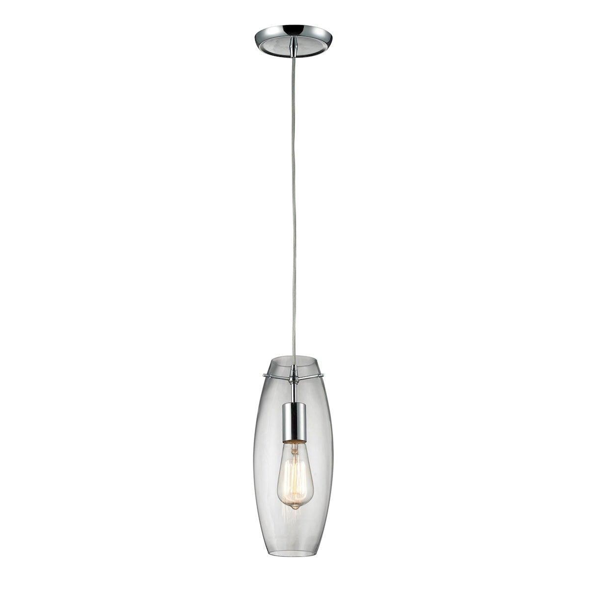 ELK Lighting 60054-1 - Menlow Park 5" Wide 1-Light Mini Pendant in Polished Chrome with Smoked Glass