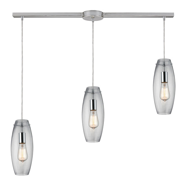 ELK Lighting 60054-3L - Menlow Park 5" Wide 3-Light Linear Pendant Fixture in Polished Chrome with S