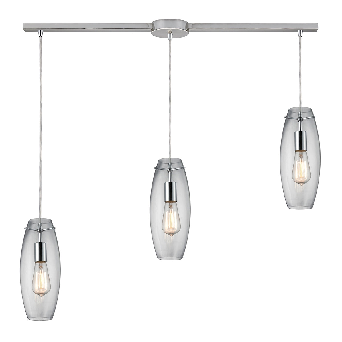 ELK Lighting 60054-3L - Menlow Park 5" Wide 3-Light Linear Pendant Fixture in Polished Chrome with S