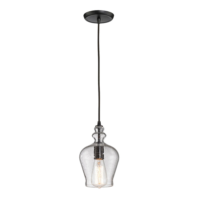 ELK Lighting 60066-1 - Menlow Park 6" Wide 1-Light Mini Pendant in Oil Rubbed Bronze with Clear Seed