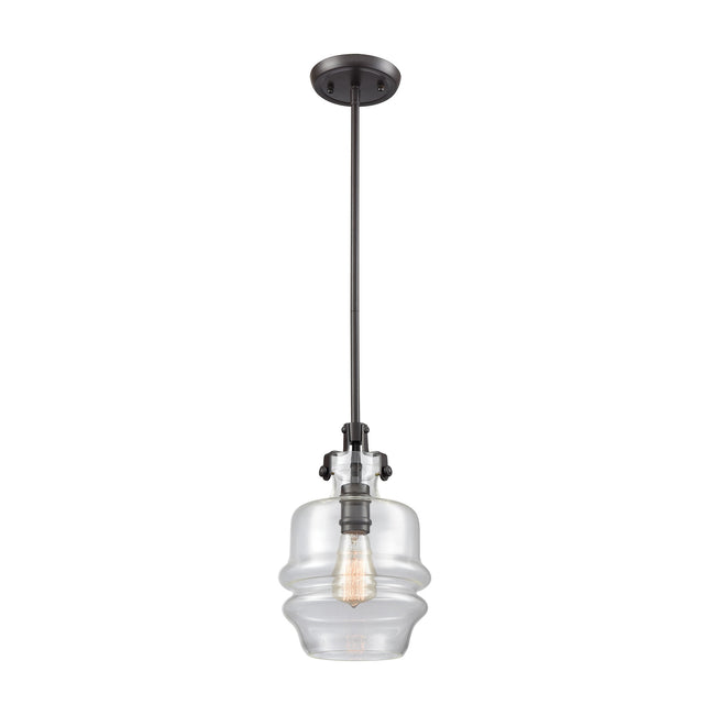 ELK Lighting 60100/1 - Zumbia 8" Wide 1-Light Mini Pendant in Oil Rubbed Bronze with Clear Glass