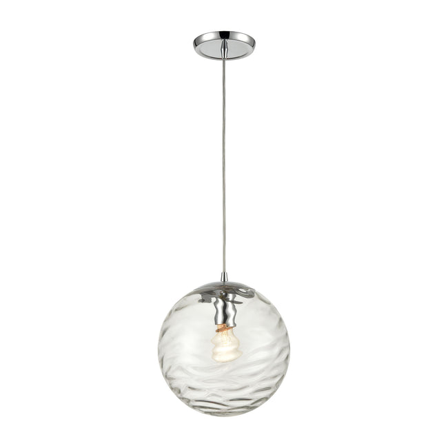 ELK Lighting 60184/1 - Water's Edge 10" Wide 1-Light Mini Pendant in Polished Chrome with Water Glas