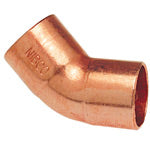 1/2" 45 Degree Elbow C x C - Wrot Copper, 606