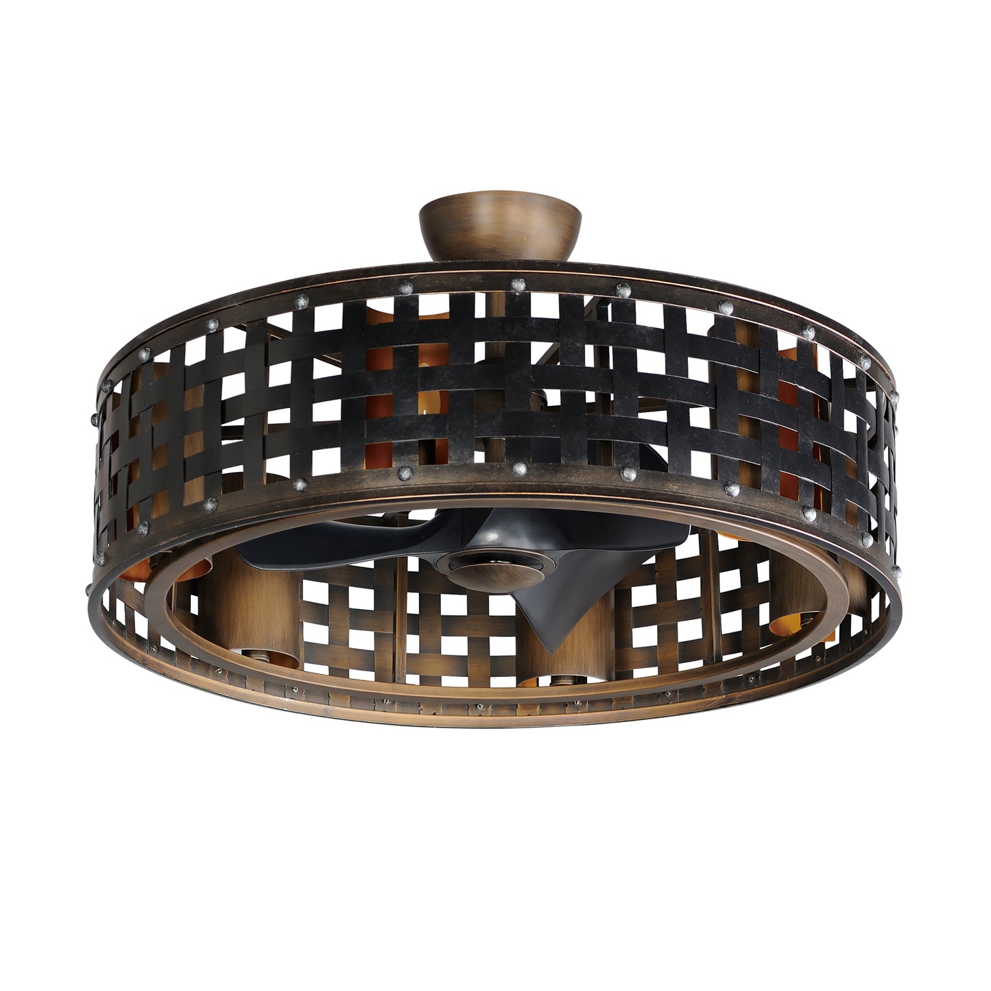 61016BZGT - Portcullis 33" Fandelight - Bronze Gilt