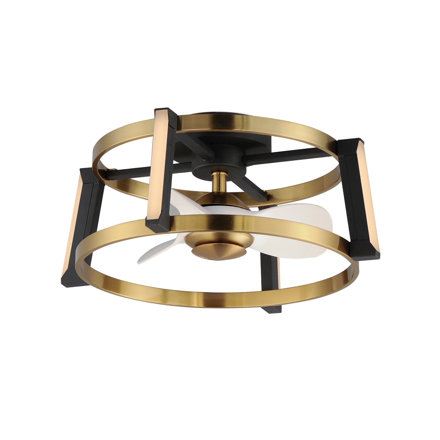 61022WTBKNAB - Darling 24" Fandelight - Black / Natural Aged Brass