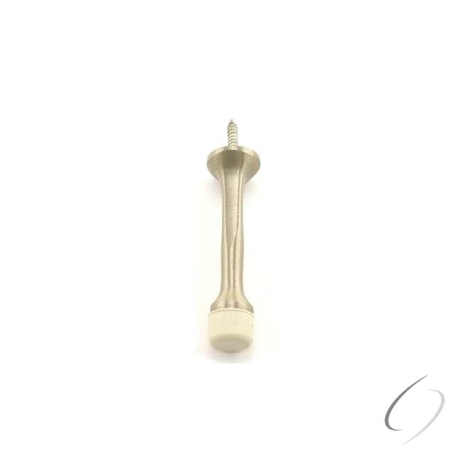 Solid Brass 3-1/8" Solid Door Stop Satin Nickel Finish