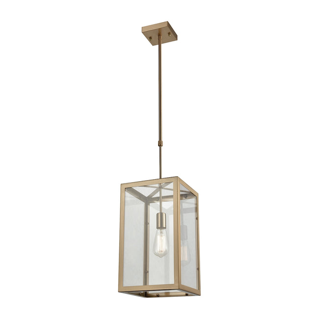 ELK Lighting 63081-1 - Parameters 10" Wide 1-Light Chandelier in Satin Brass with Clear Glass