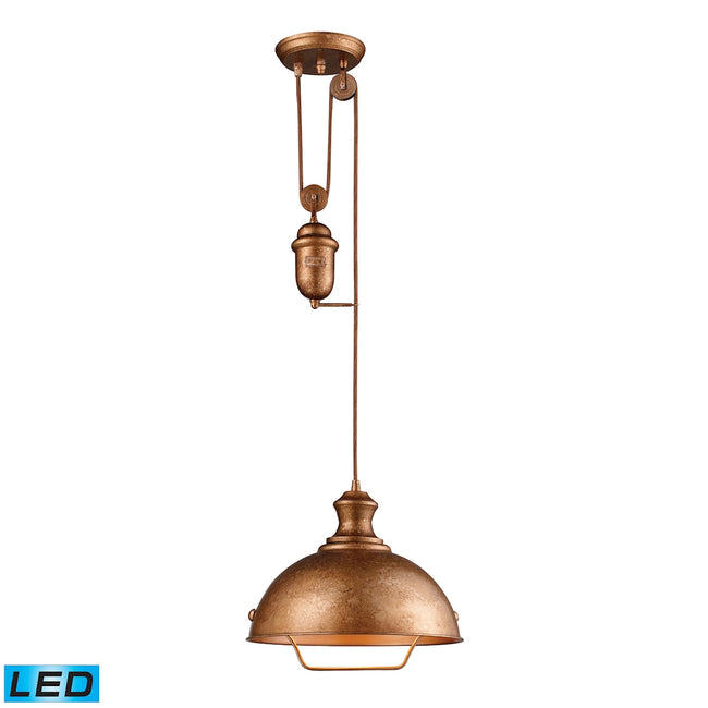 ELK Lighting 65061-1-LED - Farmhouse 14" Wide 1-Light Adjustable Pendant in Bellwether Copper with M