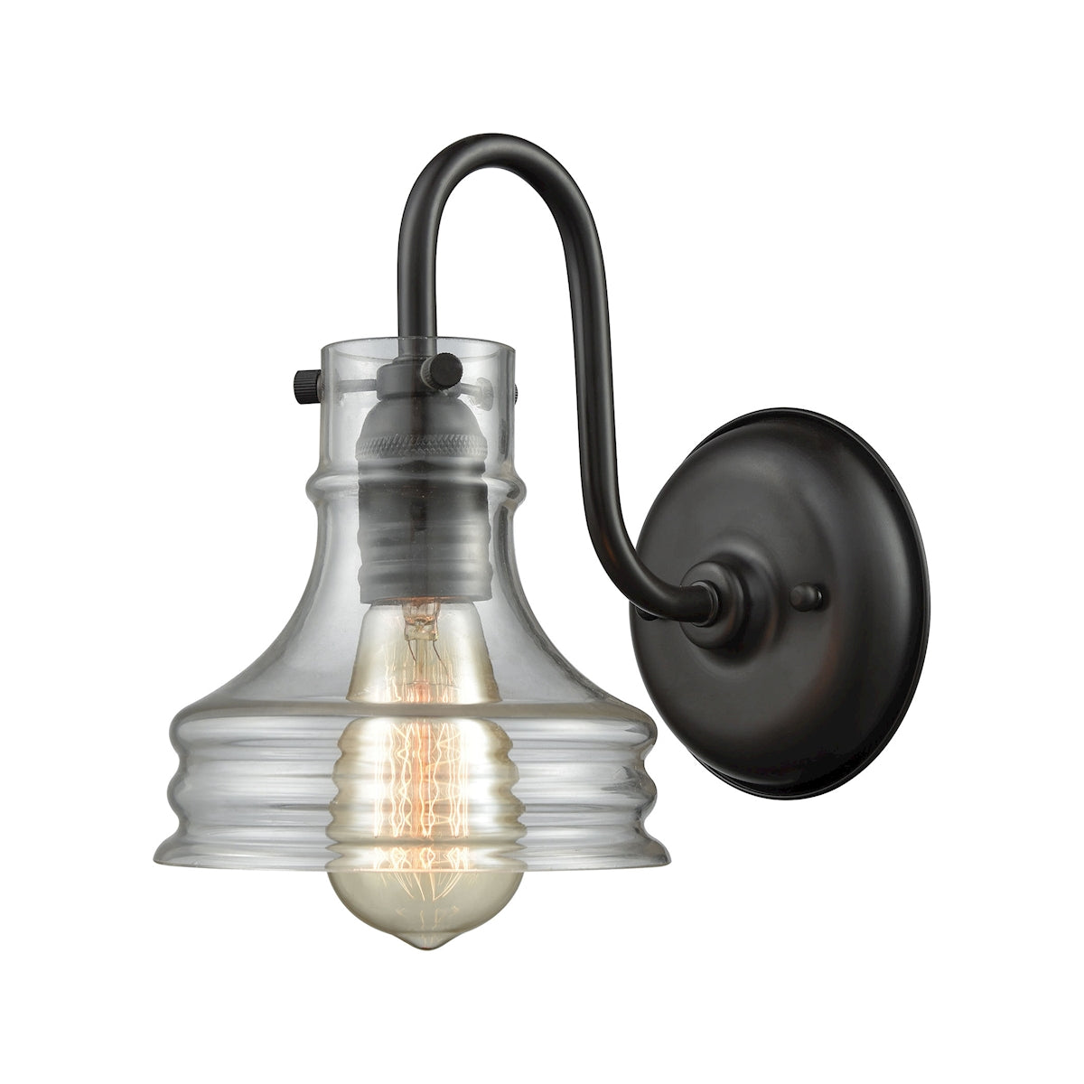 ELK Lighting 65225/1 - Binghamton 6" Wide 1-Light Wall Lamp in Bronze with Clear Glass