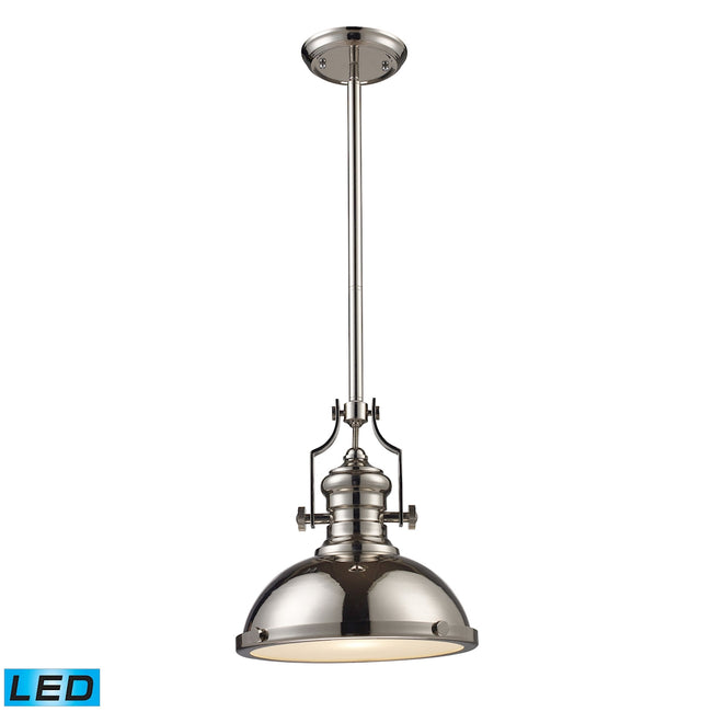 ELK Lighting 66114-1-LED - Chadwick 13" Wide 1-Light Pendant in Polished Nickel with Matching Shade
