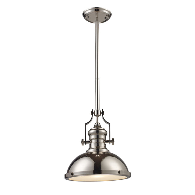 ELK Lighting 66114-1 - Chadwick 13" Wide 1-Light Pendant in Polished Nickel with Matching Shade