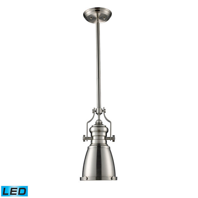 ELK Lighting 66119-1-LED - Chadwick 8" Wide 1-Light Mini Pendant in Satin Nickel with Matching Shade