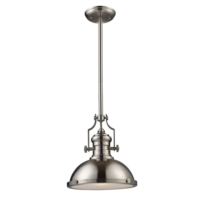 ELK Lighting 66124-1 - Chadwick 13" Wide 1-Light Pendant in Satin Nickel with Matching Shade