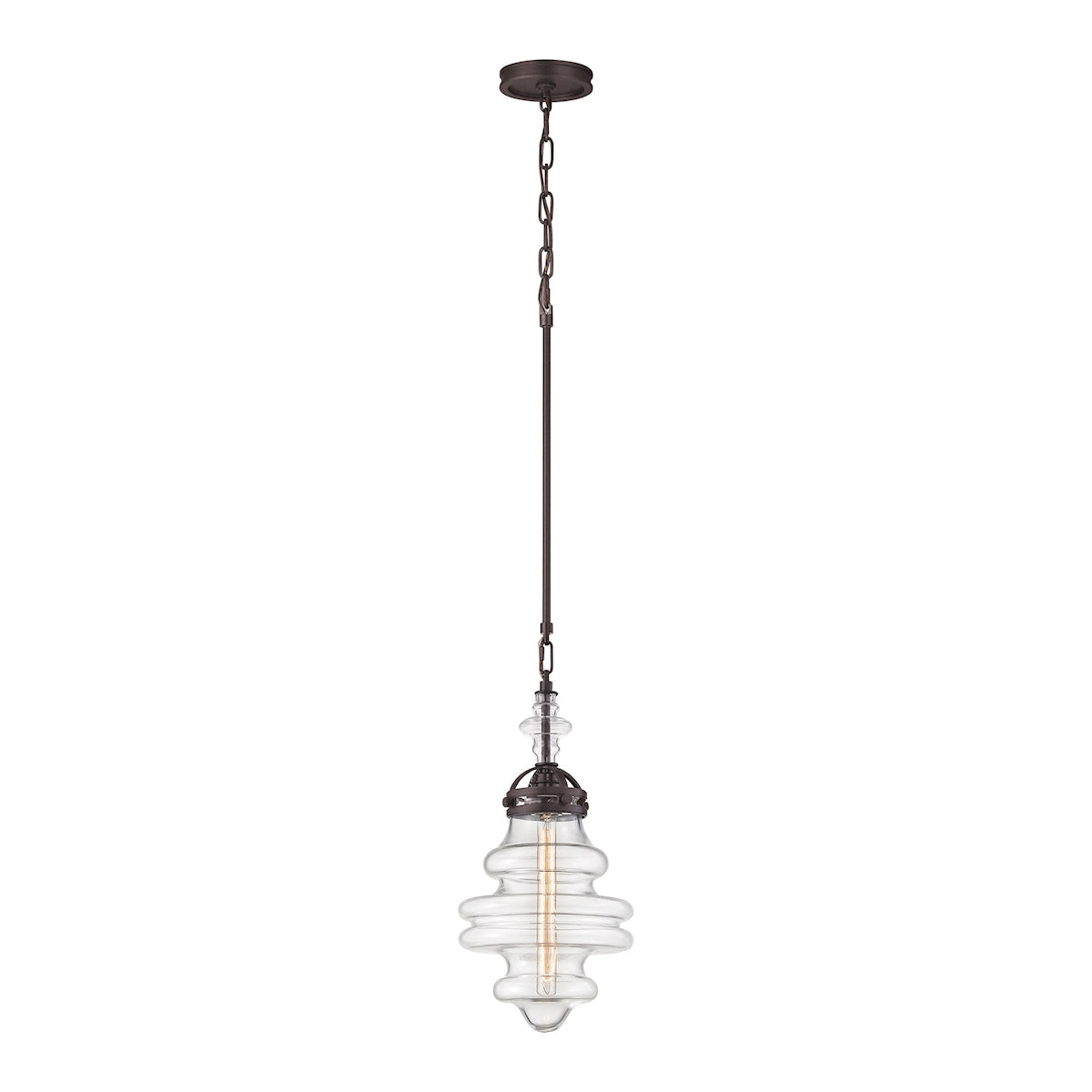 ELK Lighting 66127/1 - Gramercy 10" Wide 1-Light Mini Pendant in Oil Rubbed Bronze with Clear Glass