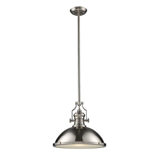 ELK Lighting 66128-1 - Chadwick 17" Wide 1-Light Pendant in Satin Nickel with Matching Shade