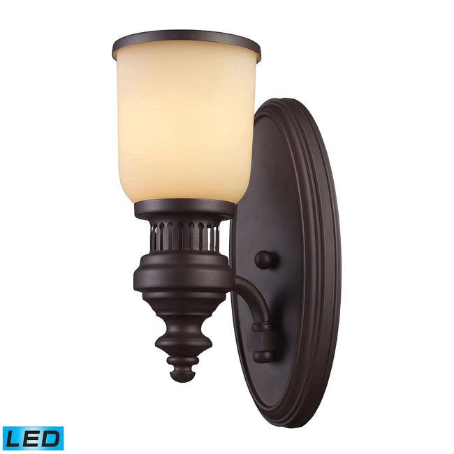 ELK Lighting 66130-1-LED - Chadwick 5" Wide 1-Light Wall Lamp in Oiled Bronze with Off-white Glass -
