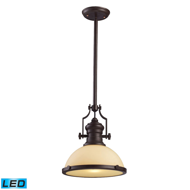 ELK Lighting 66133-1-LED - Chadwick 13" Wide 1-Light Pendant in Oiled Bronze with Off-white Glass -