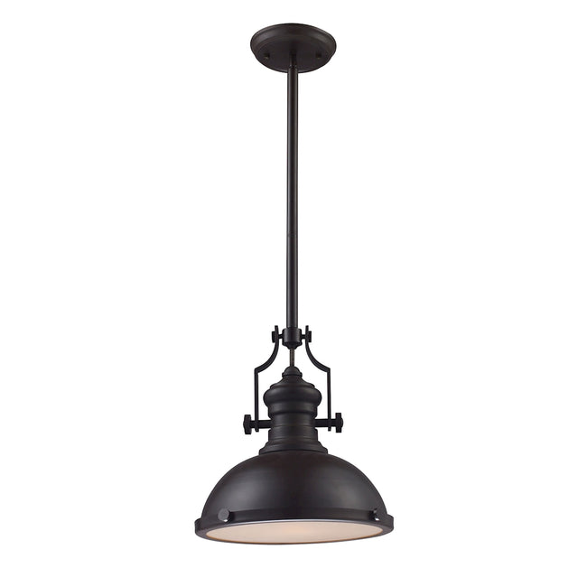 ELK Lighting 66134-1 - Chadwick 13" Wide 1-Light Pendant in Oiled Bronze with Matching Shade
