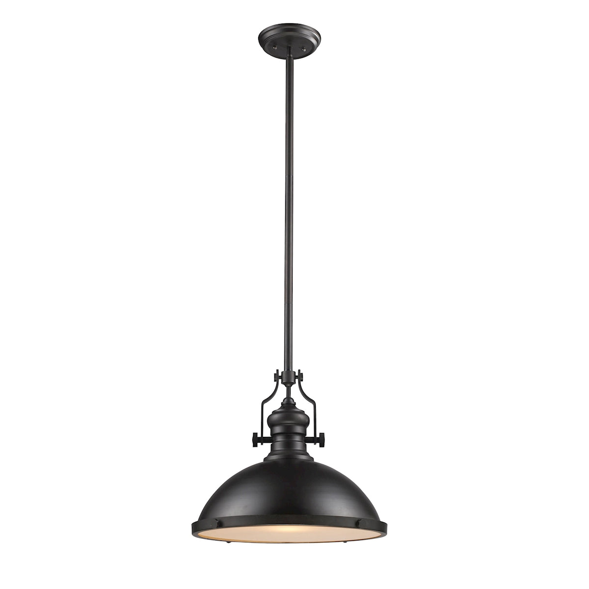 ELK Lighting 66138-1 - Chadwick 17" Wide 1-Light Pendant in Oiled Bronze with Matching Shade