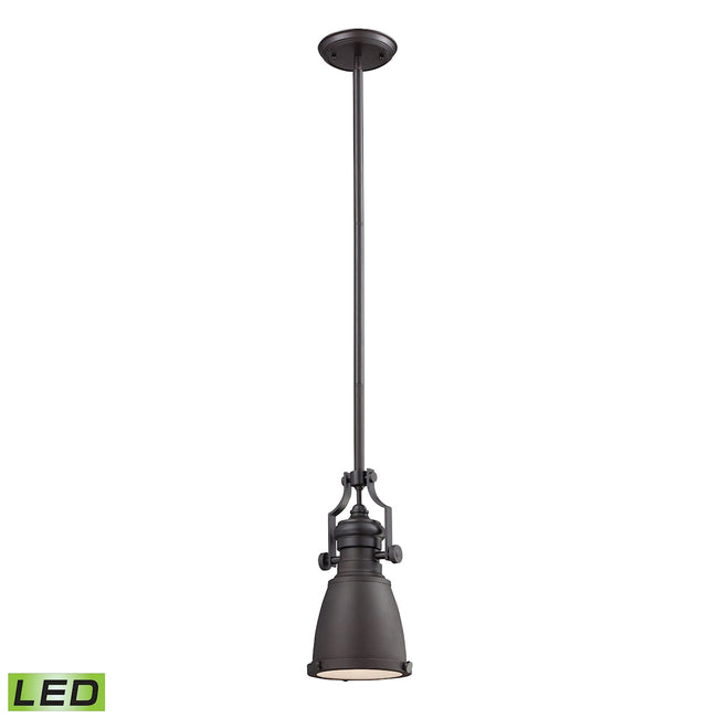 ELK Lighting 66139-1-LED - Chadwick 8" Wide 1-Light Mini Pendant in Oiled Bronze with Matching Shade