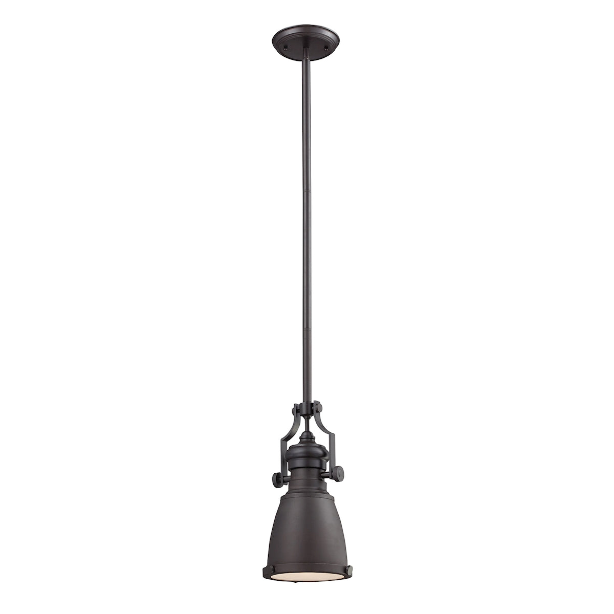 ELK Lighting 66139-1 - Chadwick 8" Wide 1-Light Mini Pendant in Oiled Bronze with Matching Shade