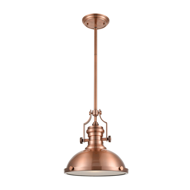 ELK Lighting 66144-1 - Chadwick 13" Wide 1-Light Pendant in Antique Copper with Matching Shade