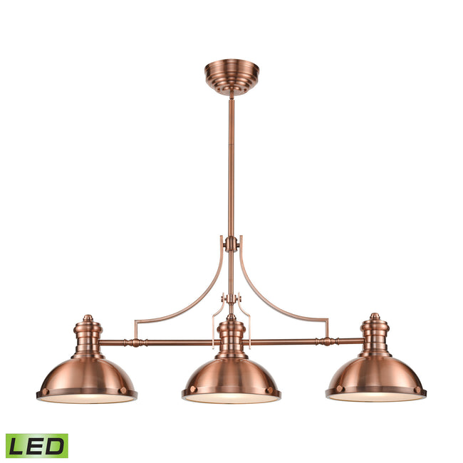 ELK Lighting 66145-3 - Chadwick 47" Wide 3-Light Linear Chandelier in Antique Copper - Includes LED