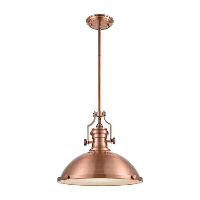 ELK Lighting 66148-1 - Chadwick 17" Wide 1-Light Pendant in Antique Copper with Matching Shade