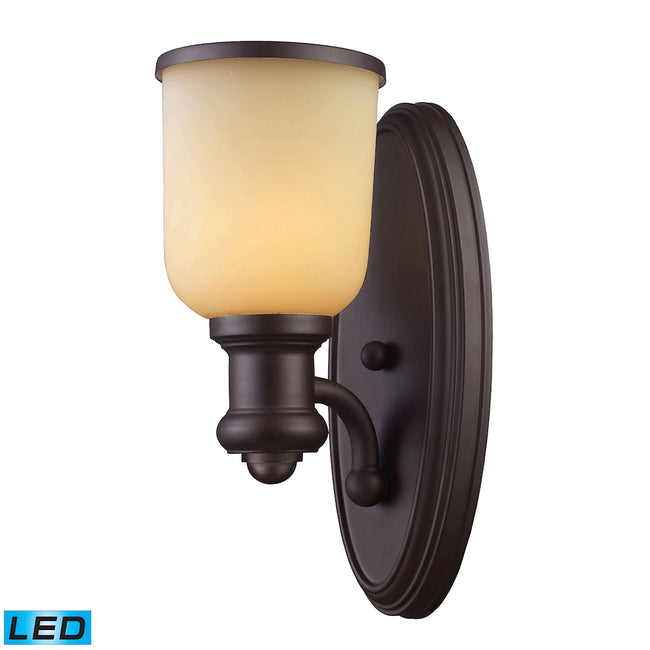 ELK Lighting 66170-1-LED - Brooksdale 5" Wide 1-Light Wall Lamp in Oiled Bronze with Amber Glass - I