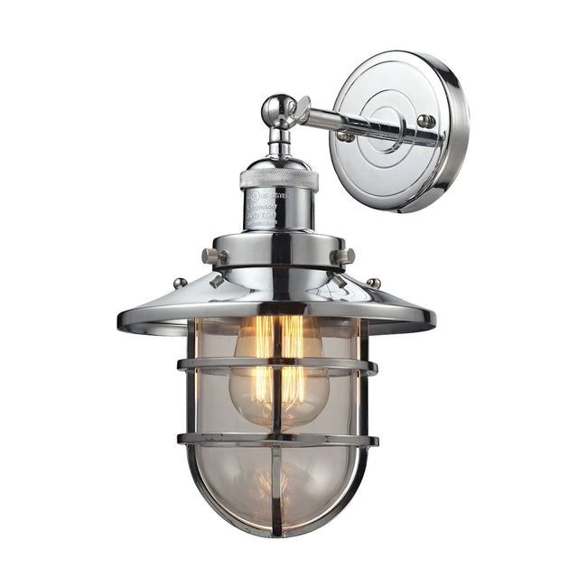 ELK Lighting 66346/1 - Seaport 8" Wide 1-Light Wall Lamp in Polished Chrome with Clear Glass