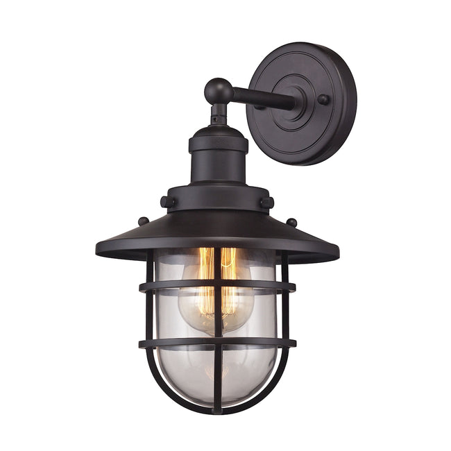 ELK Lighting 66366/1 - Seaport 8" Wide 1-Light Wall Lamp in Oil Rubbed Bronze with Clear Glass