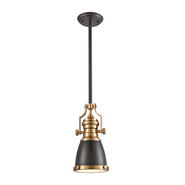 ELK Lighting 66579-1 - Chadwick 8" Wide 1-Light Mini Pendant in Oil Rubbed Bronze with Metal and Fro