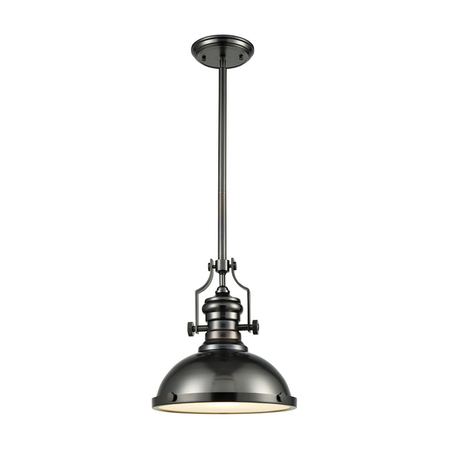 ELK Lighting 66604-1 - Chadwick 13" Wide 3-Light Pendant in Black Nickel with Metal Shade and Froste