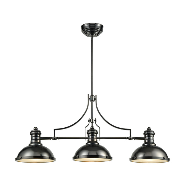 ELK Lighting 66605-3 - Chadwick 47" Wide 3-Light Island Light in Black Nickel with Metal Shade and F