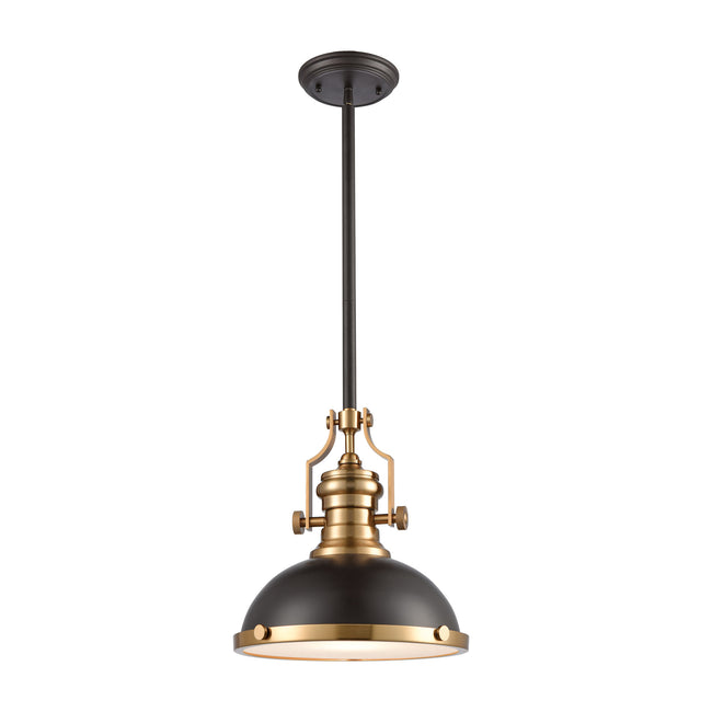 ELK Lighting 66614-1 - Chadwick 13" Wide 1-Light Pendant in Oil Rubbed Bronze with Metal and Frosted