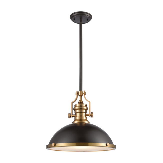 ELK Lighting 66618-1 - Chadwick 17" Wide 1-Light Pendant in Oil Rubbed Bronze with Metal and Frosted