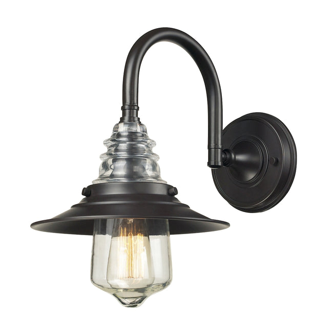 ELK Lighting 66812-1 - Insulator Glass 9" Wide 1-Light Wall Lamp in Oiled Bronze
