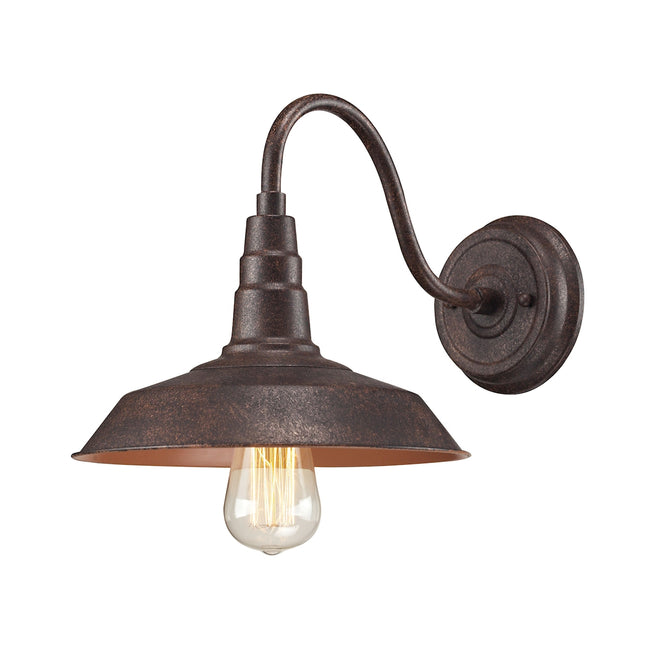 ELK Lighting 66945/1 - Urban Lodge 10" Wide 1-Light Wall Lamp in Weathered Bronze with Matching Shad