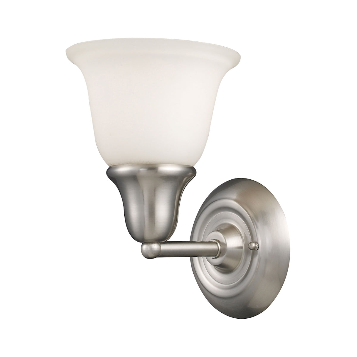 ELK Lighting 67020-1 - Berwick 7" Wide 1-Light Vanity Lamp in Brushed Nickel with White Glass