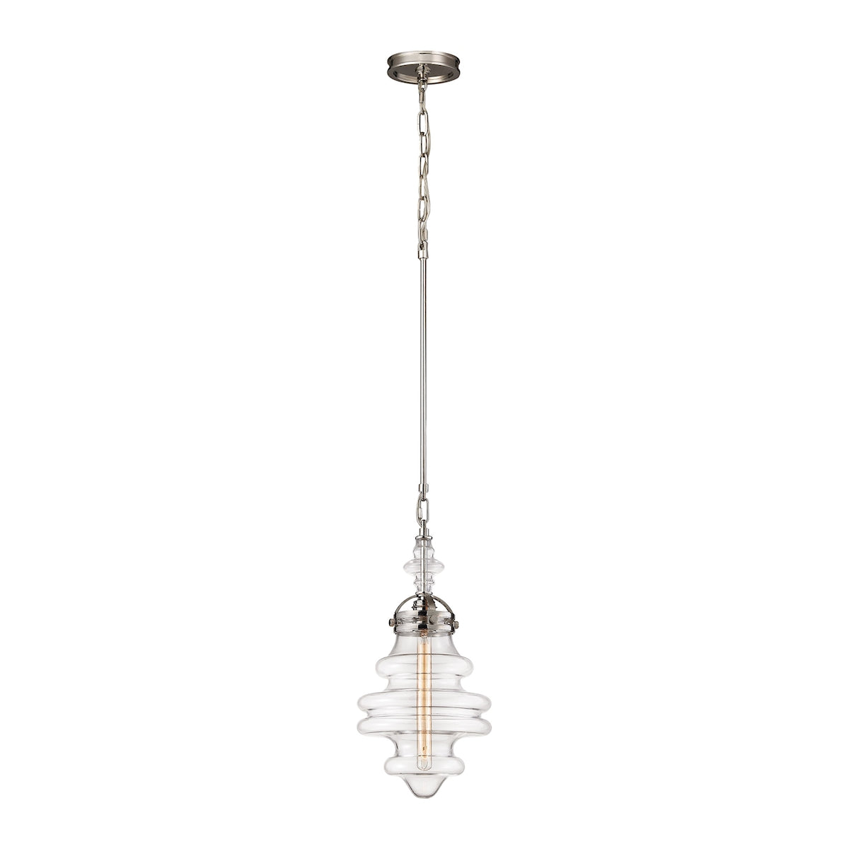 ELK Lighting 67117/1 - Gramercy 10" Wide 1-Light Mini Pendant in Polished Nickel with Clear Glass