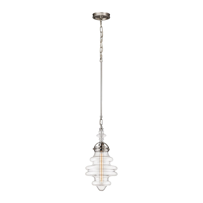 ELK Lighting 67117/1 - Gramercy 10" Wide 1-Light Mini Pendant in Polished Nickel with Clear Glass